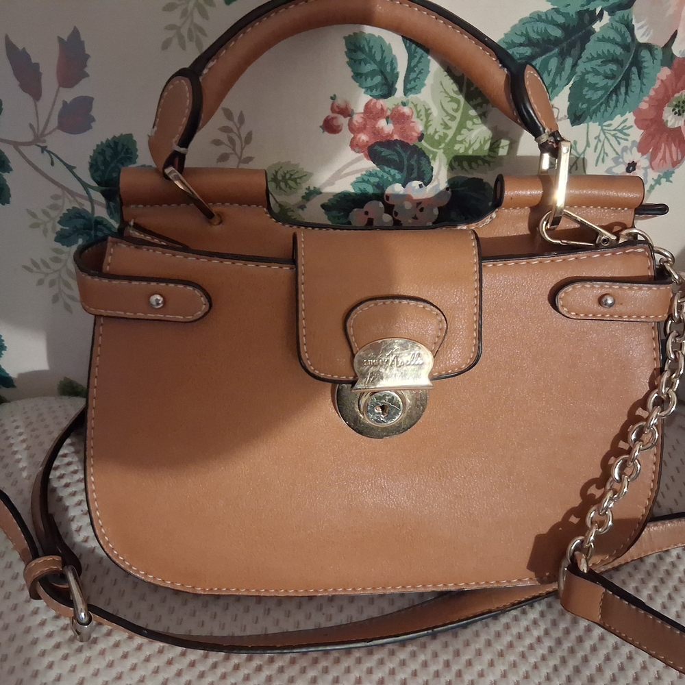 Simply Noelle Tan Satchel with Gold Accents